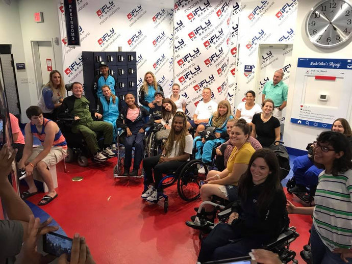 24 People With Spinal Cord Injuries Go Indoor Skydiving